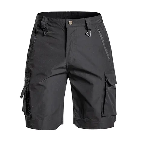 HOMUG Men's Cargo Shorts, featuring an elastic waistband and multifunctional pockets. Made from wear-resistant fabric, they are suitable for outdoor sports, available in a variety of colors, and ideal for casual wear in spring and summer.