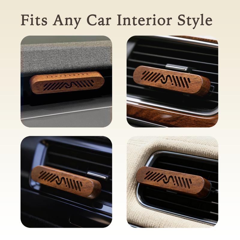 FANCYSPACE 7-in-1 Car Air Freshener Long Lasting, 3-Month Long-Lasting Old Money Style Natural Wood Car Air Freshener – Magnetic Clip, Premium Scent, Christmas Limited Gift Edition