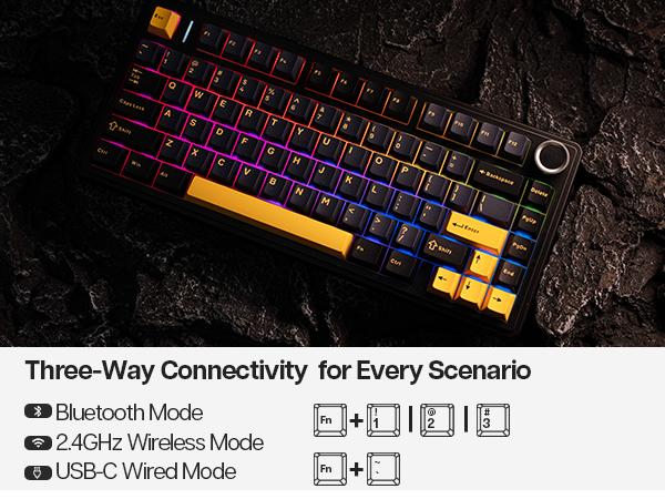 EPOMAKER x AULA F75 75% Gasket Wireless Mechanical Keyboard with Multimedia Control Knob, Full-Key Hot-Swap Functionality & Vibrant RGB Illumination Tri-Mode USB-C/BT 5.0/2.4GHzb keyboards for gaming creamy keyboard TikTokShopJumpstartSale