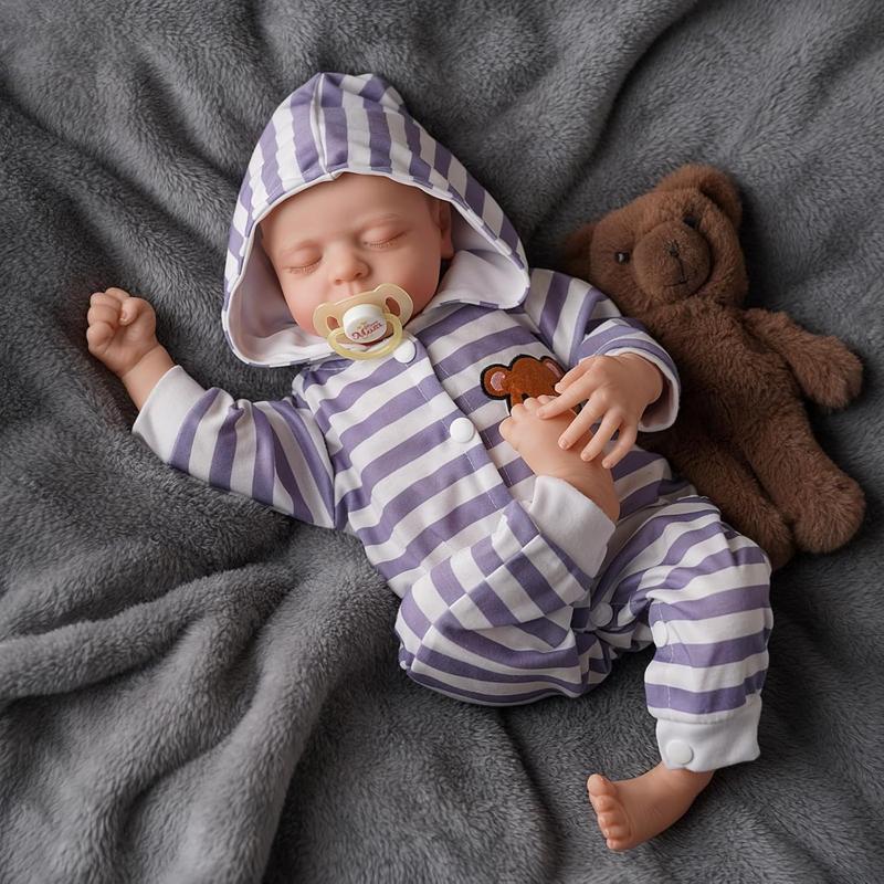 BABESIDE Lifelike Reborn Baby Dolls Twinnie & Noah - 17/20Inch - Soft Full Vinyl Body Realistic-Newborn Baby Dolls Full Vinyl Body Poseable Baby with Feeding Kit Gift Box for Kids Age 3+