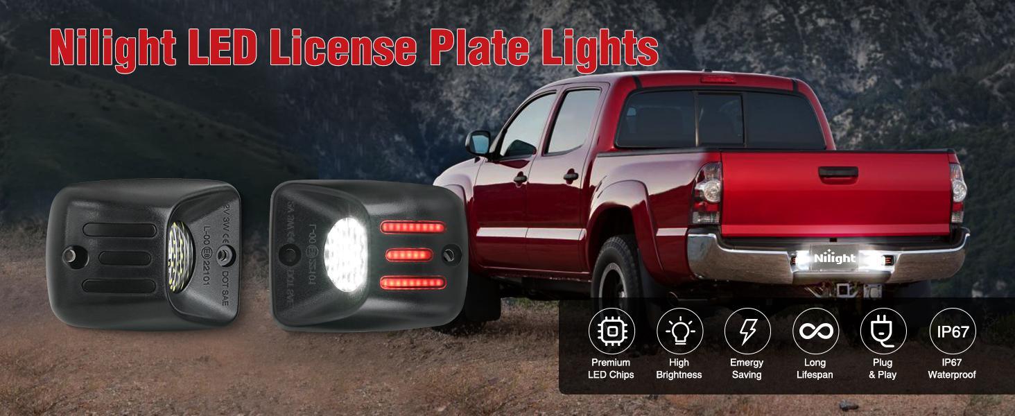Nilight License Plate Lights Compatible with 1995 1996 1997 1998 1999 2000 2001 2002 2003 2004 Toyota Tacoma Red OLED Neon Tube 6000K White 2PCS Pack Nilight License Plate Lights Compatible with 1995 1996 1997 1998 1999 2000 2001 2002 2003 2004 Toyota Tacoma Red OLED Neon Tube 6000K White 2PCS Pack