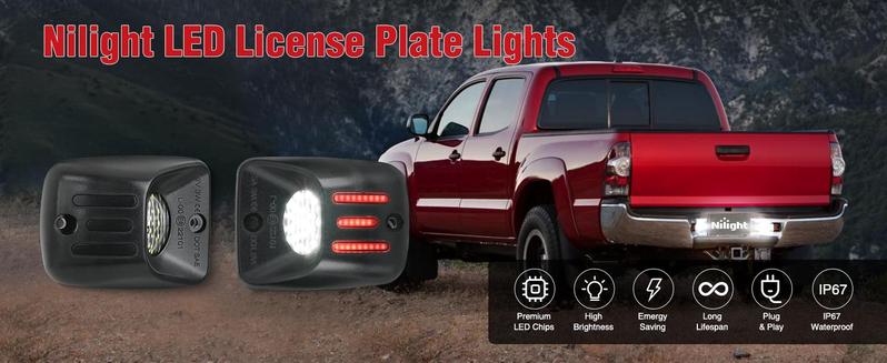 Nilight License Plate Lights Compatible with 1995 1996 1997 1998 1999 2000 2001 2002 2003 2004 Toyota Tacoma Red OLED Neon Tube 6000K White 2PCS Pack Nilight License Plate Lights Compatible with 1995 1996 1997 1998 1999 2000 2001 2002 2003 2004 Toyota Tacoma Red OLED Neon Tube 6000K White 2PCS Pack