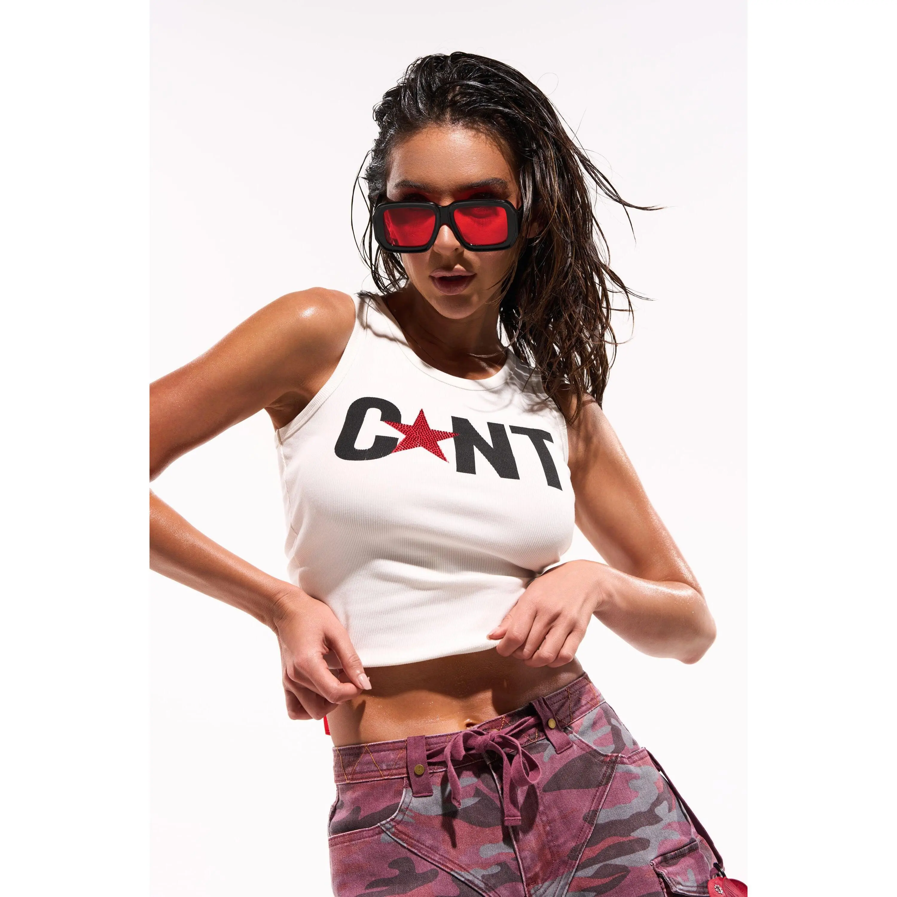 CNTY LACE UP TANK