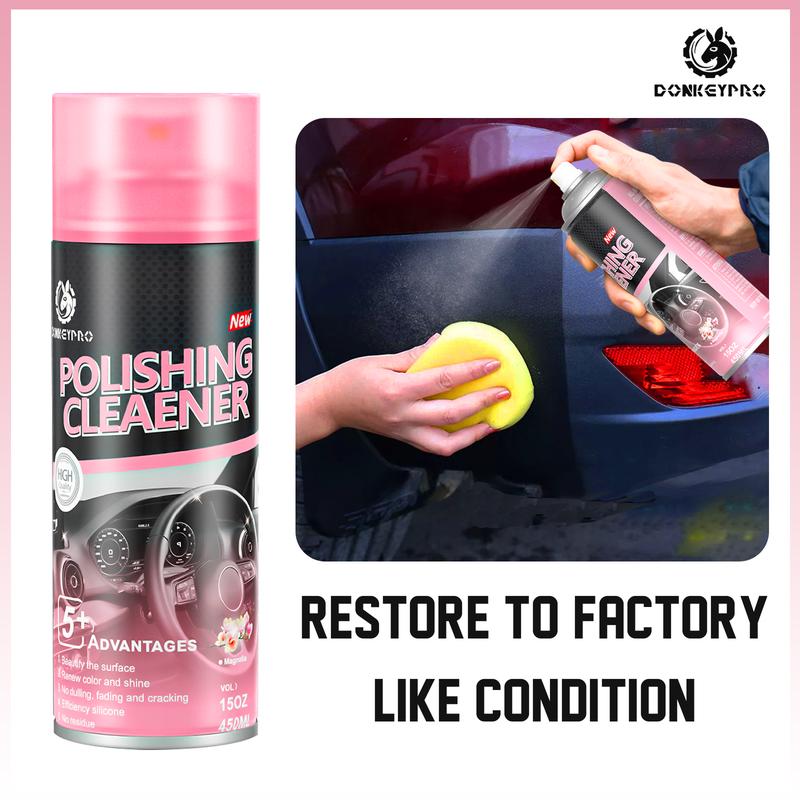 DONKEYPRO Car Spray Cleaner 15 oz Quick Interior Detailer Polished Coated Anti-aging UV Protection Wheel Cleaner for Effortless Car Interior Maintenance