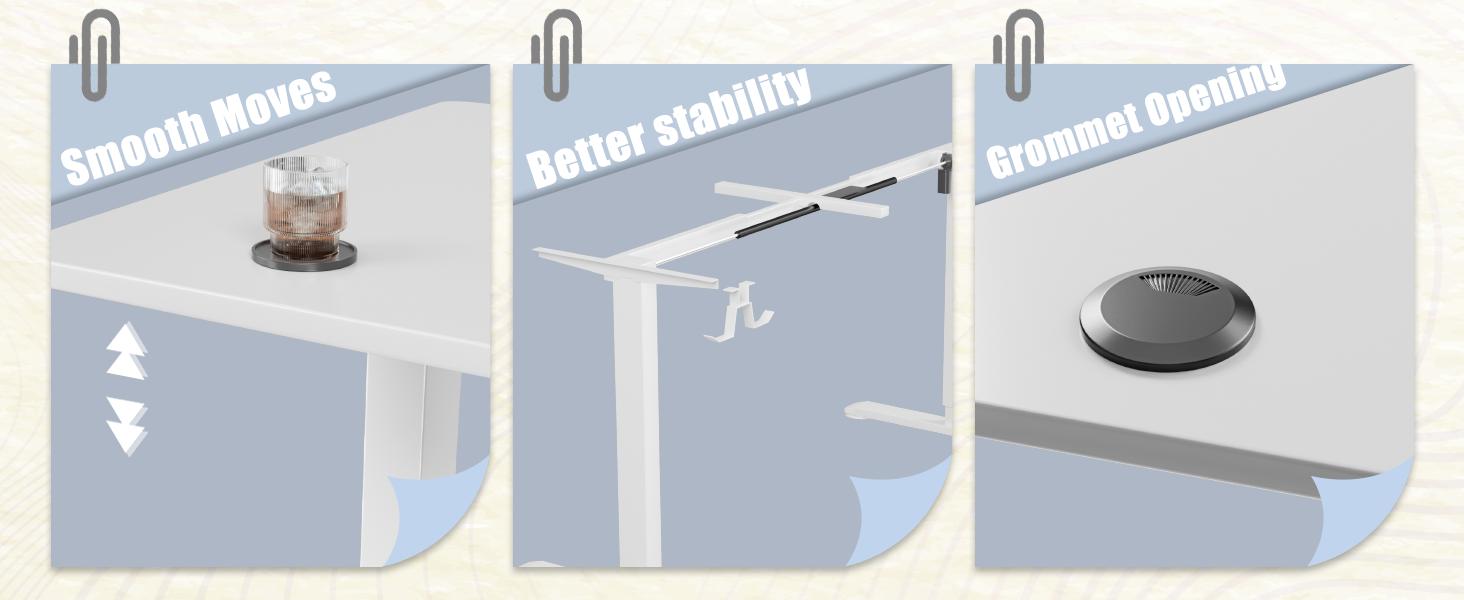 Furmax L Shaped Standing Desk Adjustable Corner Stand up Desk 63 x 55 Inch Electric Standing Computer Workstation with Preset Heights 63 x 55 Inch gaming desk Organized Headphone Hook