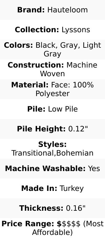 Lyssons Washable Area Rug