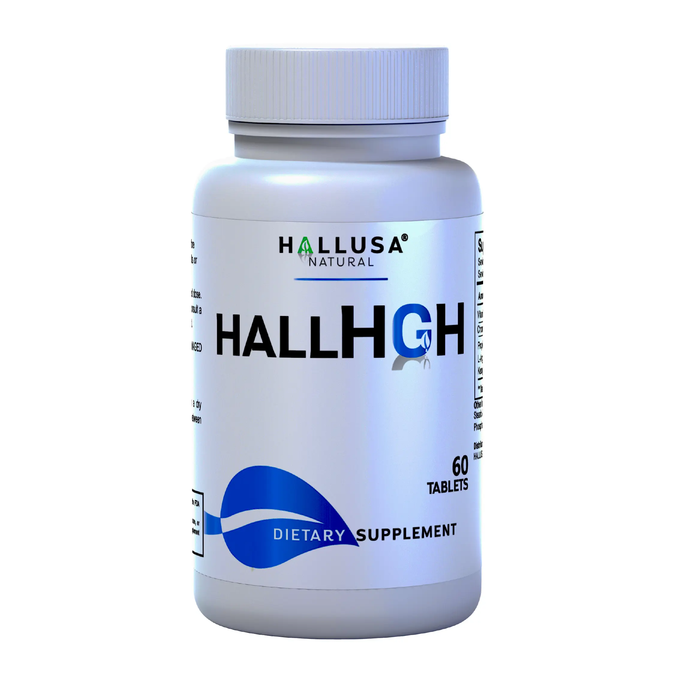 HALLUSA NATURAL HallHGH Complex Healthcare Dietary Supplement - 60 Edible Tablets with L-Arginine, Vitamin B3, OKG, Amino Support, Fitness Muscle Growth & Post-Workout Energy Boost, Sugar-Free, Gluten-Free