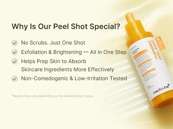 [medicube] Kojic Acid Turmeric Peel Shot Duo For Face & Body | Brightening Reset Gentle Exfoliating Serum with BHA, LHA & PHA for Dead Skin Cells, Blackheads & Excess Sebum | For Dull, Rough & Troubled Skin