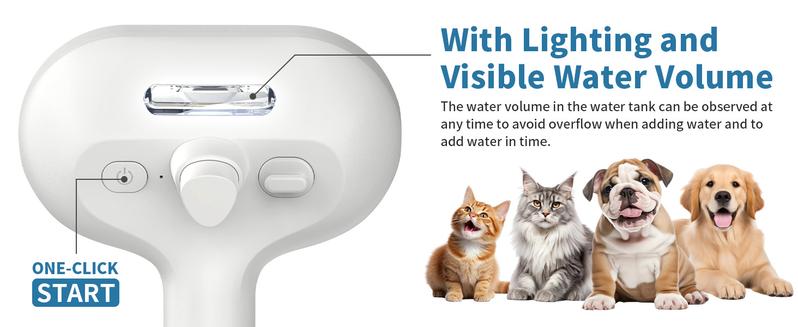 Steam Brush for Pets Long Short Haired, 3-in-1 Spray Dematting Comb with One-Button Clean, Grooming Tool for Small Animals