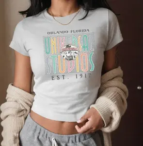 Vintage Universal.studios Baby Tee, Universal Orlando Shirt, Family Trip Shirts, Gift For Her, Womenwear Top Crop Top, Unisex Graphic Cotton