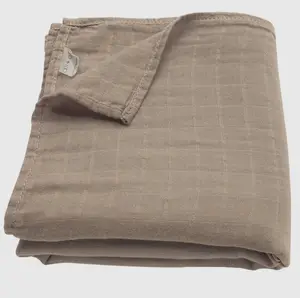 Bamboo Muslin Swaddle Blanket- Taupe
