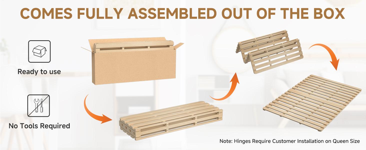 Lilypelle Foldable Solid Pine Wood Tatami Bed Frame, Japanese Tatami Bed Frame Slatted Bed, Beds Plate for Japanese Floor Futon Mattress, Guest Tatami Mat Floor Sleep Bedding