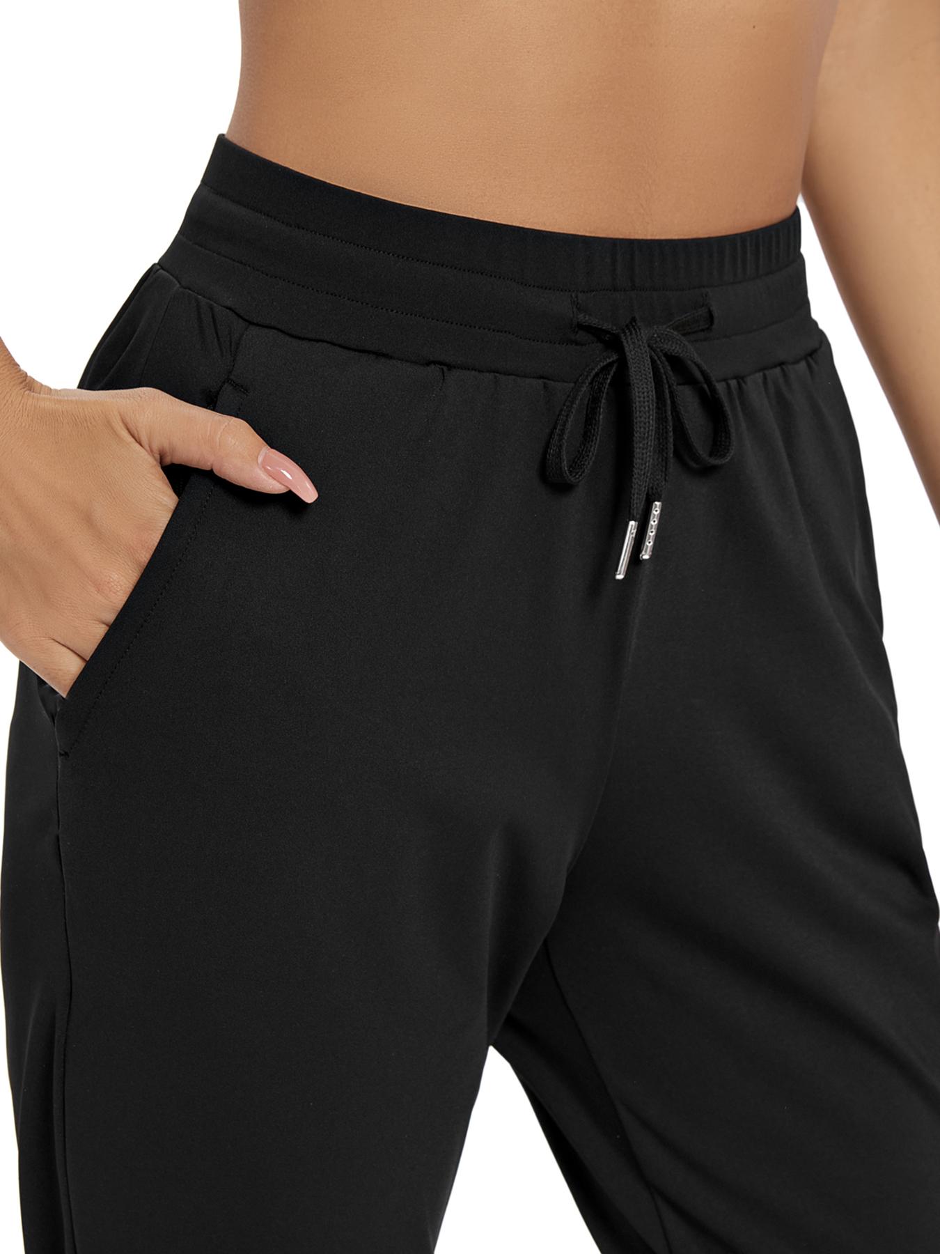 Women's High Waisted Athletic Joggers with Drawstring & Side Pockets ,Workout Yoga Gym Sweatpants , Lounge Pants for Running, Fitness, Casual Everyday Active Wear