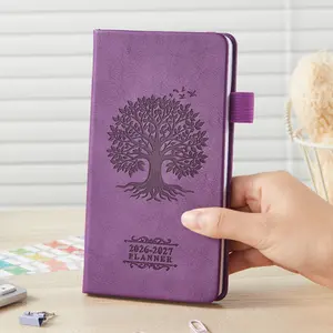 2026-2027 Pocket Academic Planner, Weekly & Monthly Small Planner July 2026 - June 2027, Mini Planner for Purse with Monthly Tabs & Inner Pocket, Tree Pattern, for School Teachers Students, 3.8" X 7"