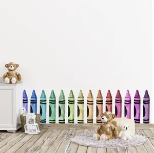 Crayon Wall Decals | Soft Rainbow Crayon Wall Stickers