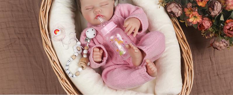 [WOOROY] Reborn Baby Doll New Released - Excellent Gift for Birthday Christmas Gift and New Year, 18 In Realistic Sleeping Newborn Girl Doll, Lifelike Doll with Weighted Soft Cloth Body, Handmade Gift Toy with Accessories Gift Toys for Kids 3+