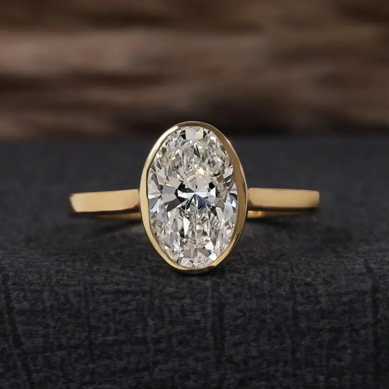 2026 Oval Cut Solitaire Engagement Ring, Bezel Set Moissanite Ring, Daily Wear Statement Ring,Diamond Ring, Wedding Ring For Her, Matching Two Piece Set, Women Lounge Wear Suit, Trendy Coordinated Outfit