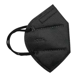 VEVOR KN95 Face Masks 50 Pack KN95 Particulate Respirator Mask Breathable Disposable Five Layer Filtration Dust Masks Pollen Filtering Allergy Mask for Workshop Construction Mall Black