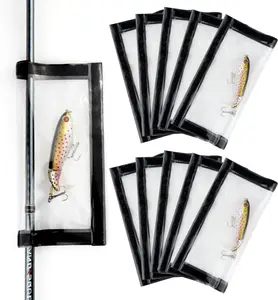 10pcs Fishing Lure Wraps Clear PVC Lure Covers Durable Easily See Fishing Hook Covers Bait Storage Protector Keeps Fishing Safe, Large Medium Durable Protects Hooks & Gear for Freshwater & Saltwater Fishing Gear