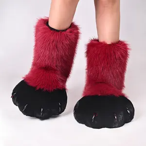 Fursuit Feet Paws Digigrade Boots - Furry Animal Cat Wolf Fox Dog Claw Shoes Cosplay Costume Accessories for Adult Halloween Party