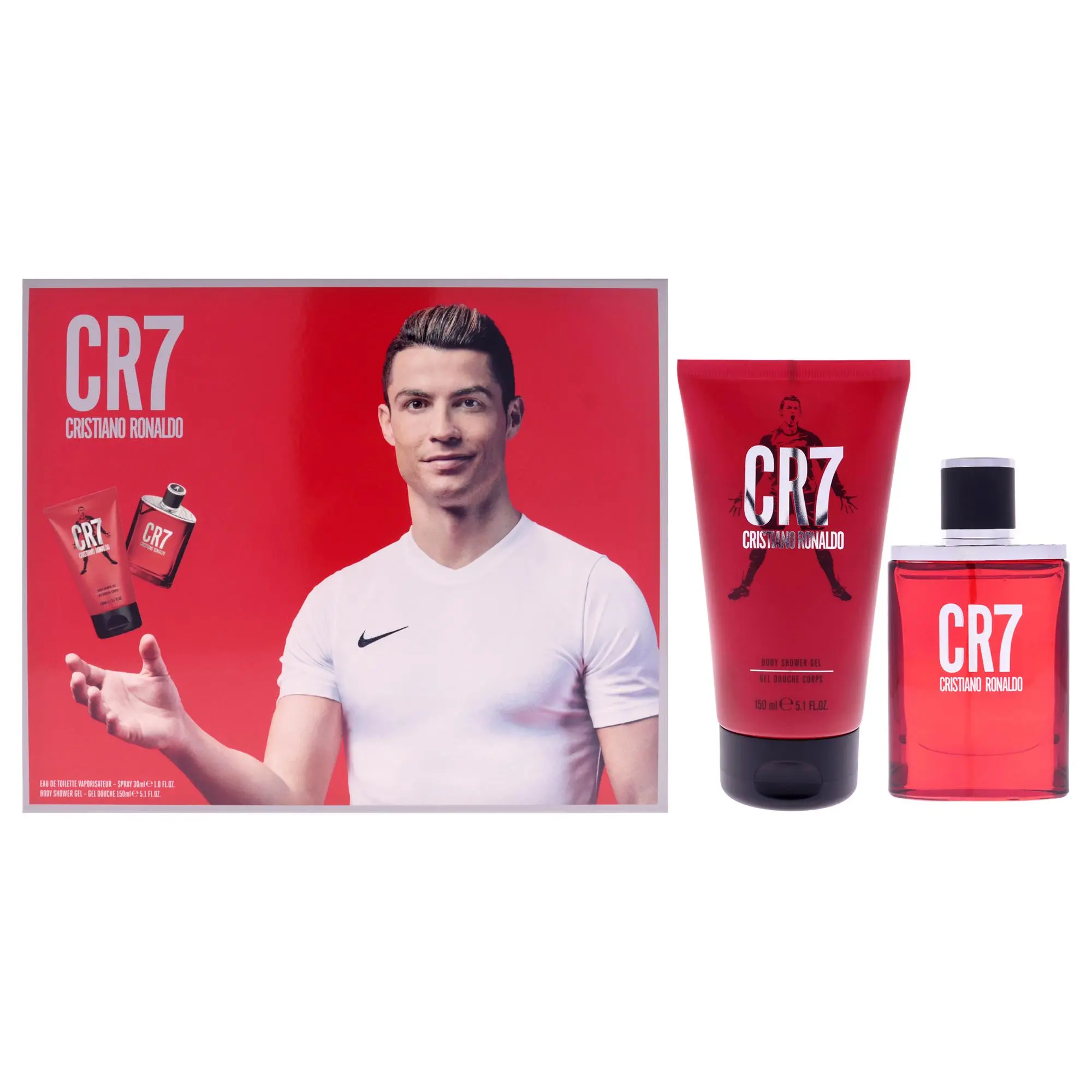 CR7 by Cristiano Ronaldo for Men 2 Pc Gift Set 1oz EDT Spray, 5.1oz Shower Gel