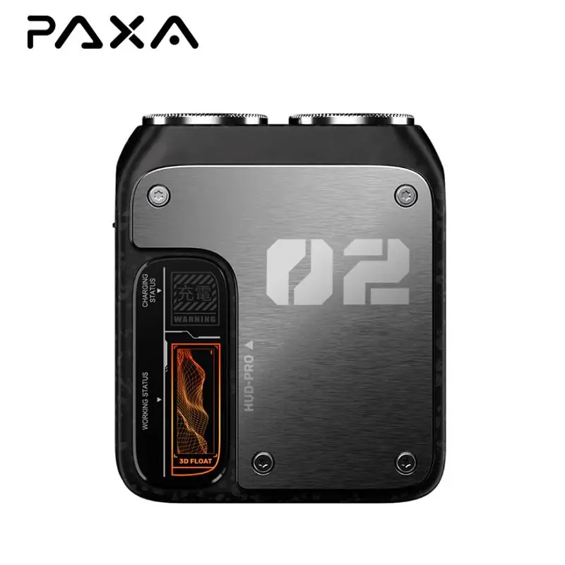 PAXA T01 Mini Cordless Waterproof Travel Electric Shaver - Magnetic Dual Blades, Curved Blade Mesh, Skin-Friendly, Washable, Rechargeable, High-Speed Motor, Long-Lasting Battery, Compact Portable Matte Smooth Titanium Facial Shaver, Cordless Waterproof Sh