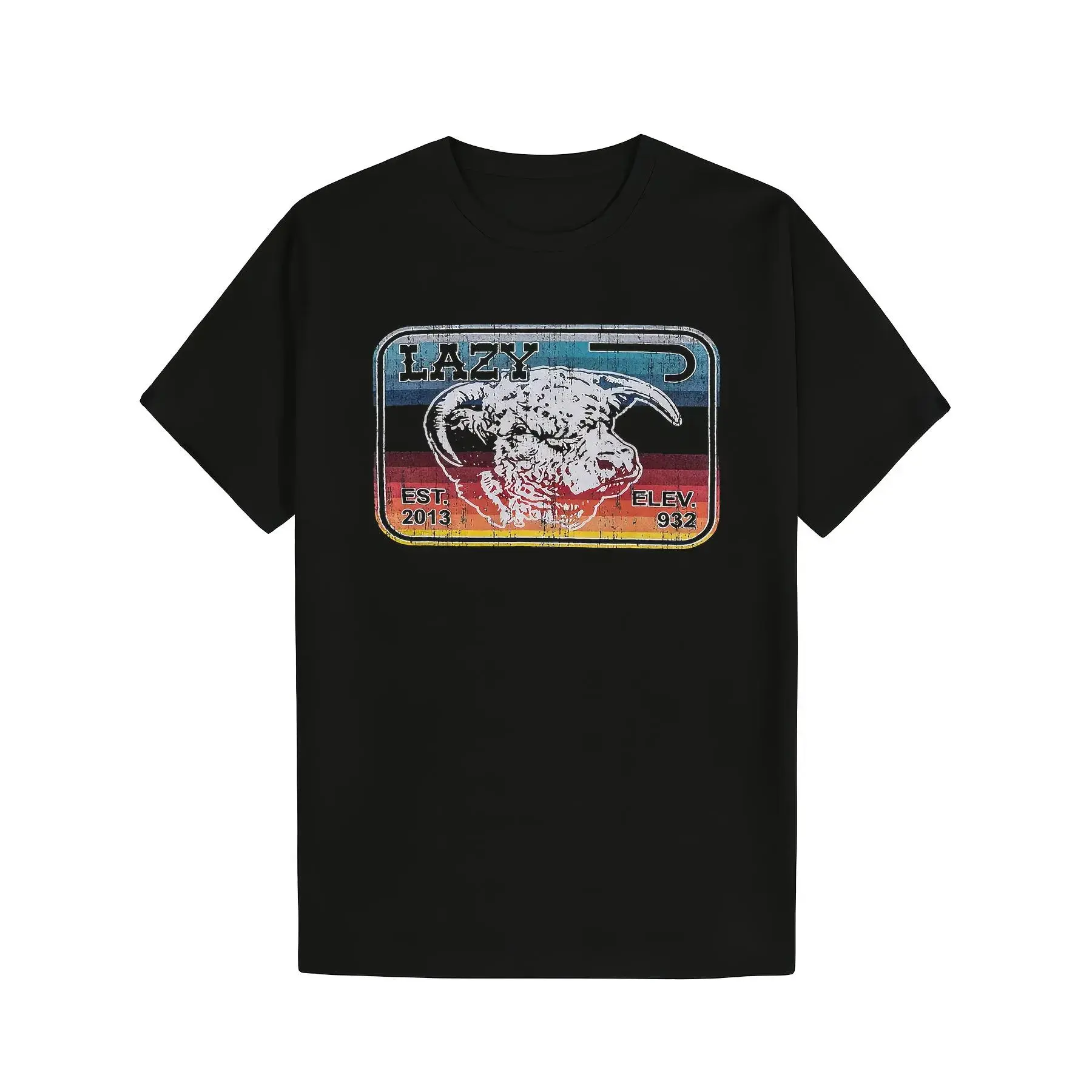 Lazy J Ranch Serape Elevation T-Shirt Cotton Graphic Soft And Comfortable Round Neck t-shirt