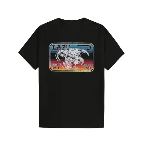 Lazy J Ranch Serape Elevation T-Shirt Cotton Graphic Soft And Comfortable Round Neck t-shirt