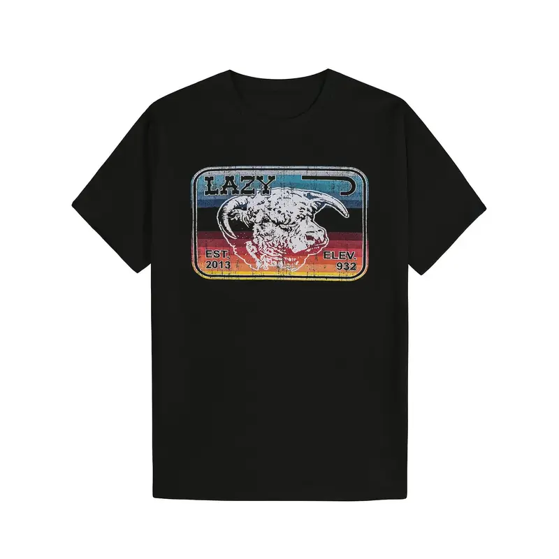 Lazy J Ranch Serape Elevation T-Shirt Cotton Graphic Soft And Comfortable Round Neck t-shirt