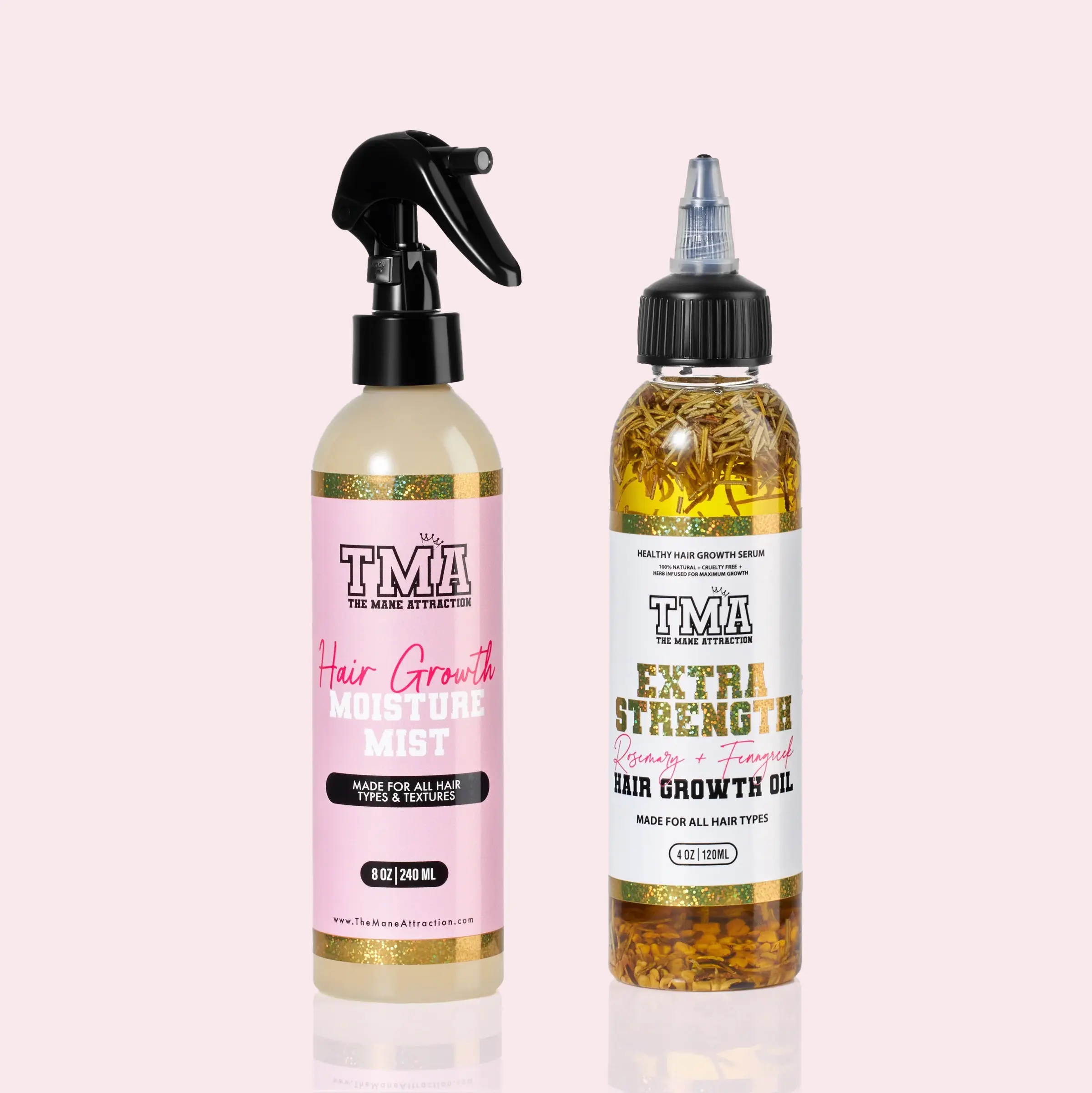 Daily Hair Growth Duo Moisture Mist and Extra Strength Hair Growth Oil for Thickening and Hydration Rosemary Fenugreek Haircare Set