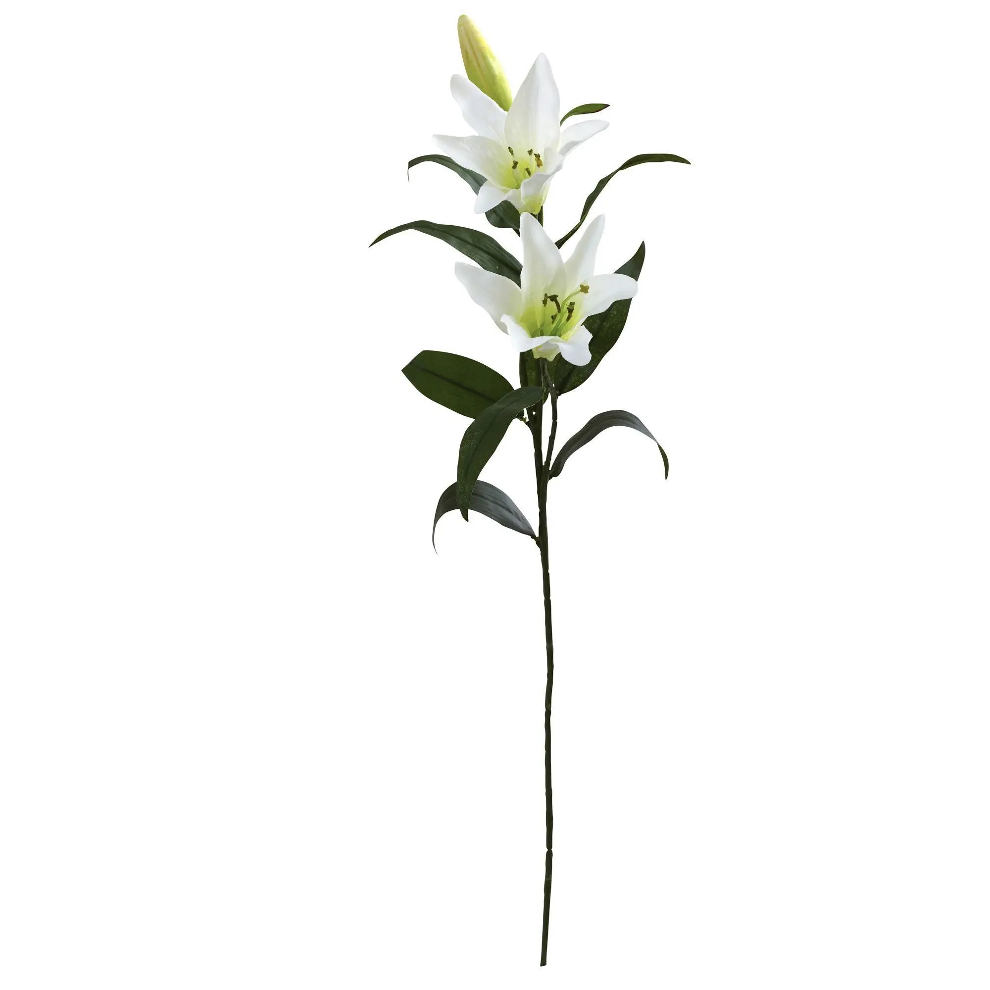 12-Piece Nature-Inspired Artificial Lily Bloom Clusters Set Pack, 26.5in Light Green Bundle Artificial Flowers & Plants, Elegant Home Decor for Vase Accents, Kitchen Display