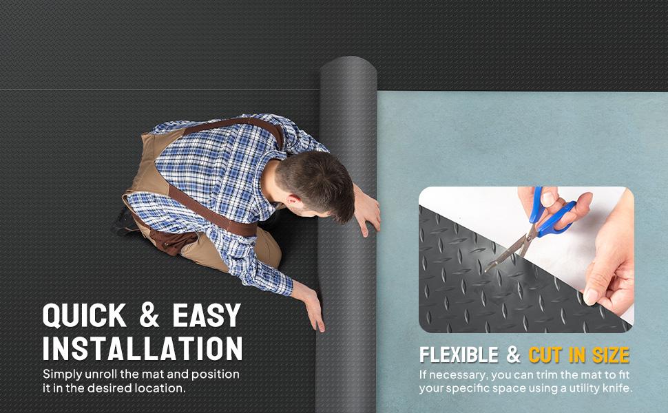 Bonnlo 5x10 FT Garage Floor Mat for Under Car,Thickened PVC Roll Floor mats, Waterproof Non Slip Parking Mat