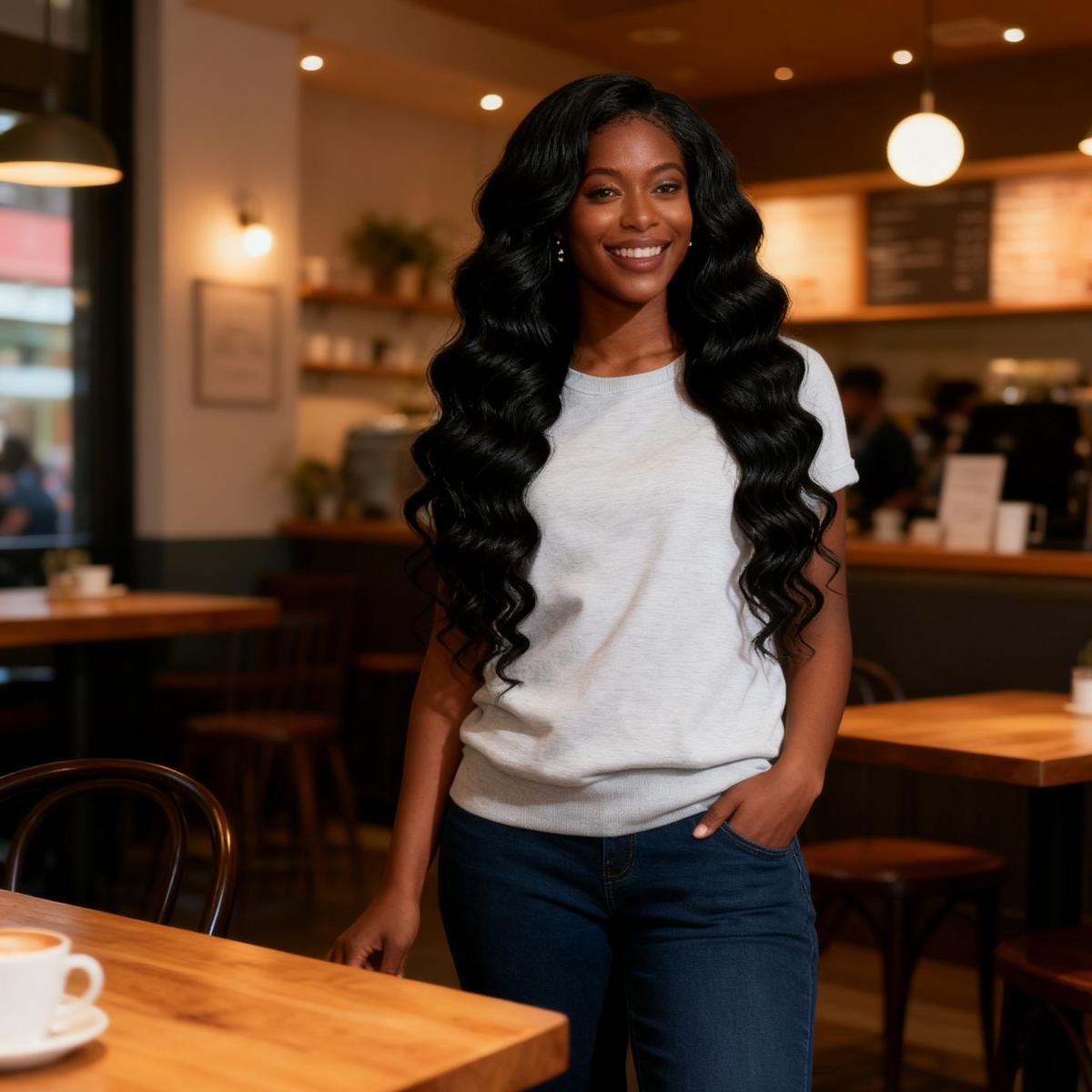 [30inch=$86] 5x5 Glueless Wig Body Wave 100% Human Hair Wigs Wear and Go Wigs Natural Black, 5x5 Pre-Cut HD Lace Closure Wig Pre-Plucked Hairline, Affordable Human Hair Wigs For Black Women