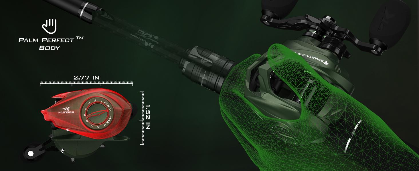 KastKing Spartacus II Baitcasting Fishing Reel, 6oz Ultralight Baitcaster Reel, Super Smooth with 17.6 LB Carbon Fiber Drag, 7.2:1 Gear Ratio, 39mm Palm Perfect Lower Profile Design