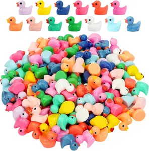 130Pcs Multicolor Mini Resin Ducks,Miniature Duck Figures Landscape