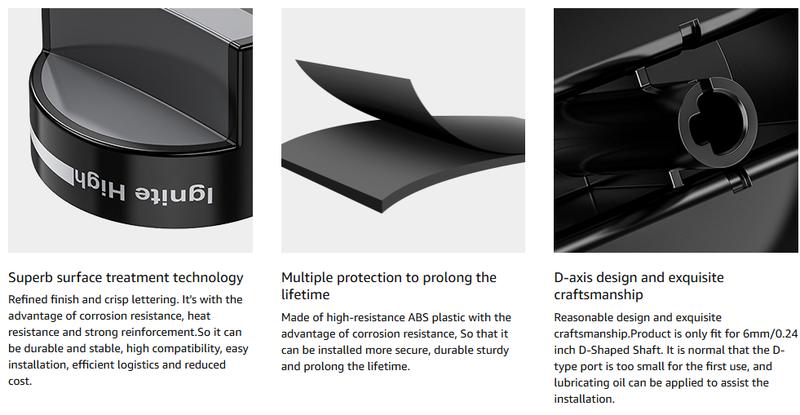 4 Packs Upgraded W10339442 Gas Stove Knobs, Cooktop Surface Burner Control Knobs Replacements, Compatible with Whirlpool Gas Range/Stove/Oven, Replaces WPW10339442 PS11753188 ect