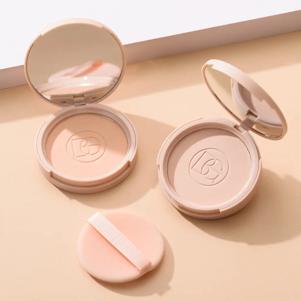BEAUTY GLAZED Flawless Pressed Powder, Oil Control Setting Powder, Long-Lasting Waterproof, Matte Natural, Lightweight Portable Makeup 0.35Oz