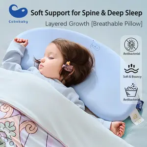 Cobobaby Breathable & Washable Silicone Kids Pillow | For Baby (0-5) & Older Kids (6-10+) | Certified Safe & Hypoallergenic