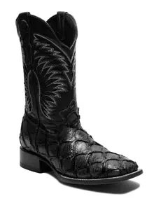 JP Boots Black Pirarucu Texture Hombre