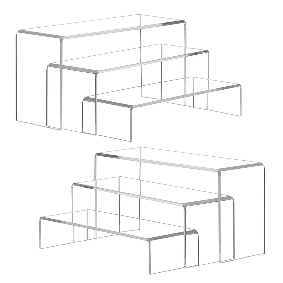 Acrylic Display Rack, Assorted Size Clear Desktop Display Rack, Display Risers Stand for Jewelry, Toy, Cupcake, Collectibles and Ornaments, Home Organizer, Shelf, Storage, Hold, Acrylic Display Stands