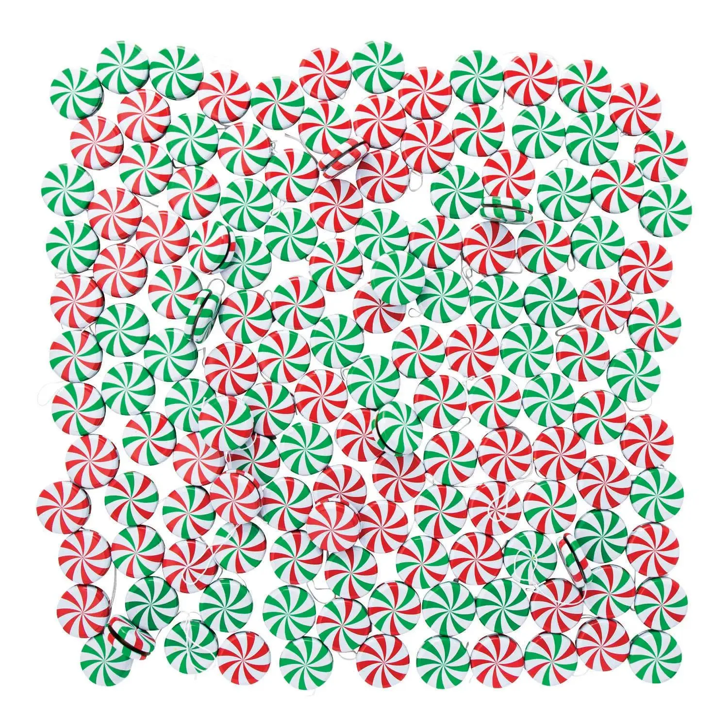 Metal YoYos - 2 Inches Bulk 144-Pcs Peppermint Candy Pattern Red & Green Toy Set, Festive Cheer Christmas-Themed Toys for Party Favors, Classroom Handouts
