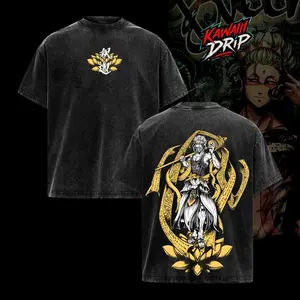 Buddha Sixth Heaven Arc Record of Ragnarok Anime Tee – Mineral Wash Streetwear Graphic Tee, Oversized Heavyweight Shirt, Double-Sided, Classic Manga Art Style, Soft Washed Finish, Unisex Merch, Gift for Anime Fans