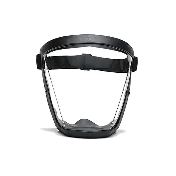 Adjustable Full Coverage Protective Mask with Benefits - 1 Piece Gray Plastic Lens, Ventilation Holes, Breathing Valve, Comfortable Silicone Lining, Elastic Band, Anti-Fog, for Kitchen, Industrial Use (Home Supplies, Miscellaneous Home)