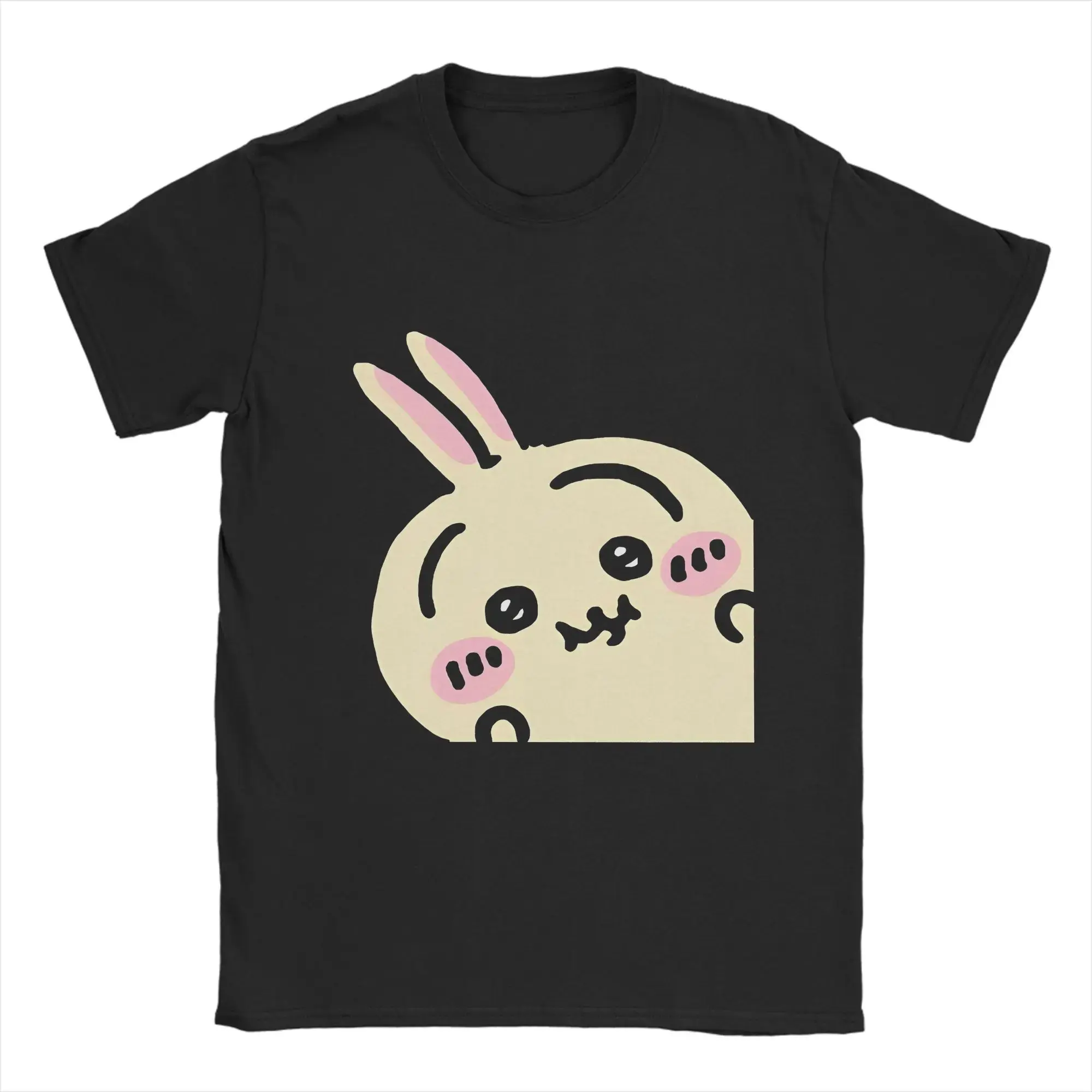 Peek a Boo Usagi Chiikawa Hachiware T Shirt for Men Pure Vintage T-Shirt O Neck  Tee Shirt Short Sleeve Clothes