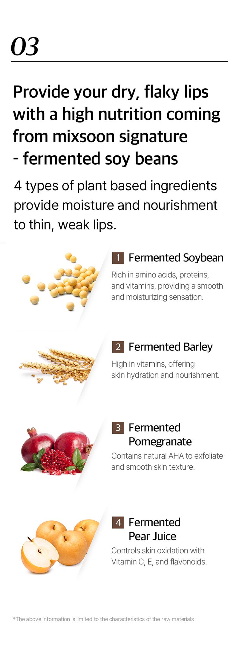 [mixsoon Official Shop] Natural Bean Lip Mask Balm - Lip Treatment for Dry Cracked Lips, Korean Skin Care