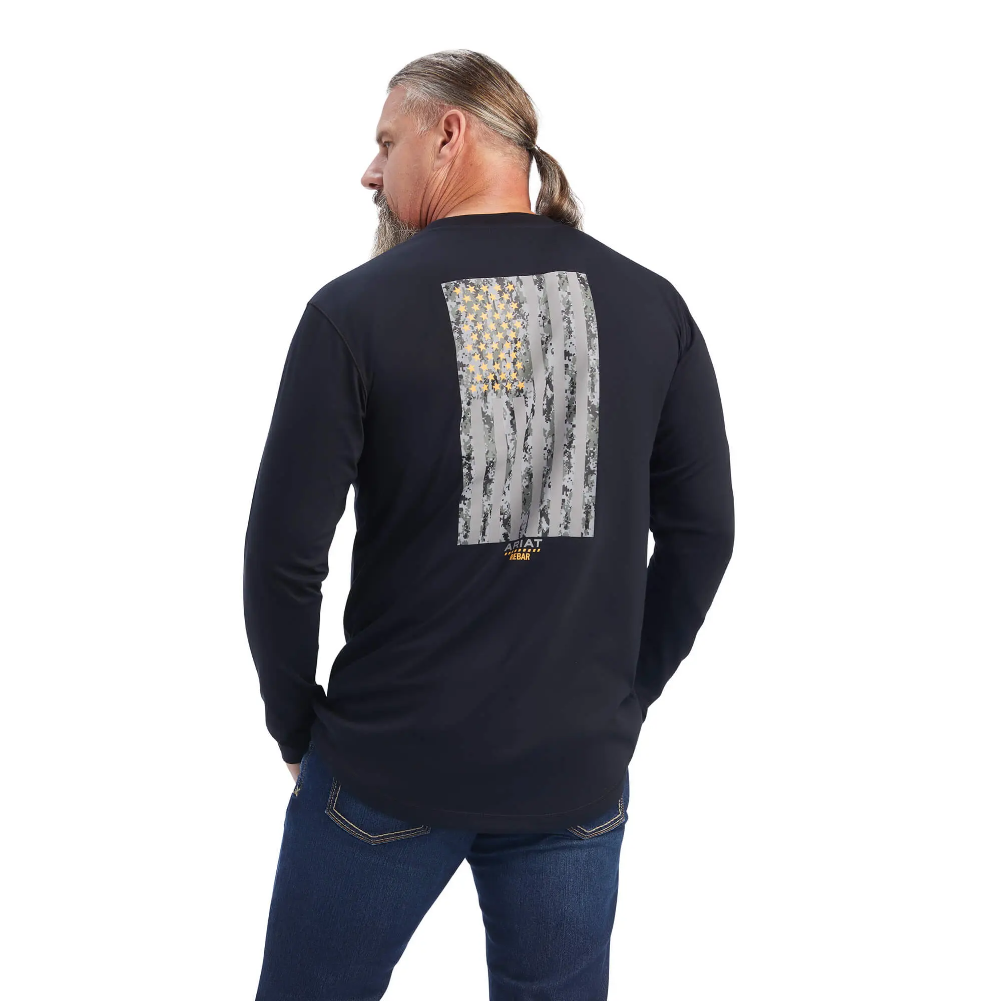 Men's Rebar Workman Reflective Flag Graphic T-Shirt