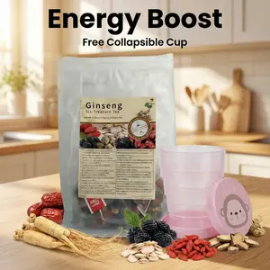 Ginseng six treasure tea，treasure tea，Beverage Herbal，kidney tea，liver tea，Organic Kidney Cleanse Tea，Traditional Kidney Cleansing Tea for Men & Women，Herbal Alkaline Natural-TikTokShopBlackFriday chinese herbal tea bag Gift Set health herbal formula