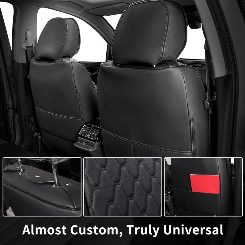 EKR Semi-Custom Seat Covers Napa Leather Waterproof & Stain-Resistant Car Seat Protectors Fits 99% of Sedans Including Toyota, Honda, Nissan, Ford, Chevrolet, Kia, Hyundai, etc. Multi-Color Interior Upgrade Easy Installation & Scratch-Resistant