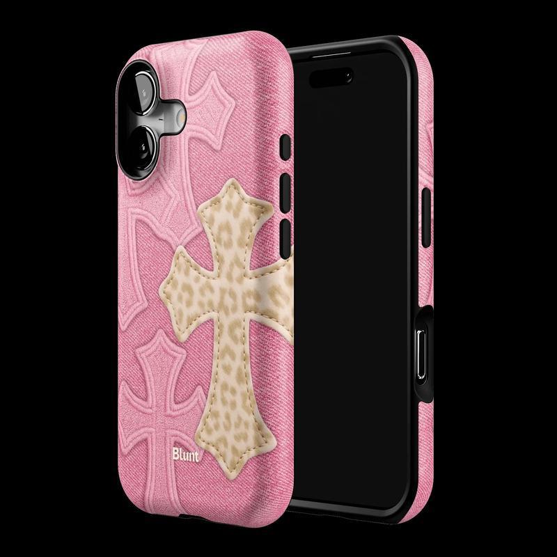 Pink Cheetah Cross iPhone Case Impact-Resistant Cases Phone Case iPhone 17 16 15 14 12 11