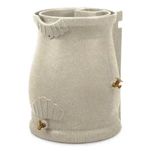 Good Ideas RWURN50-SAN 50 Gallon Rain Water Saver Wizard Barrel Urn, Sandstone
